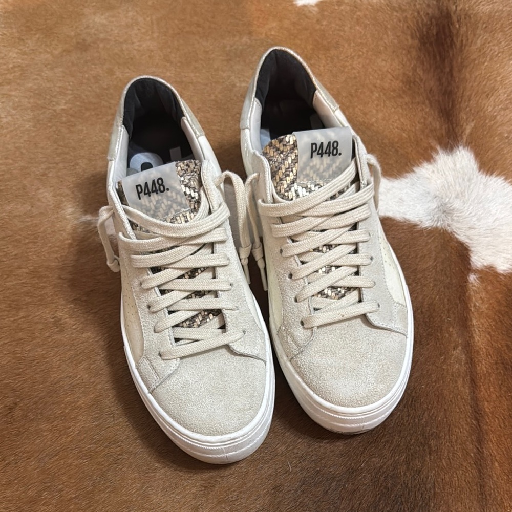 P448 Cream Thea Platform Sneakers 38